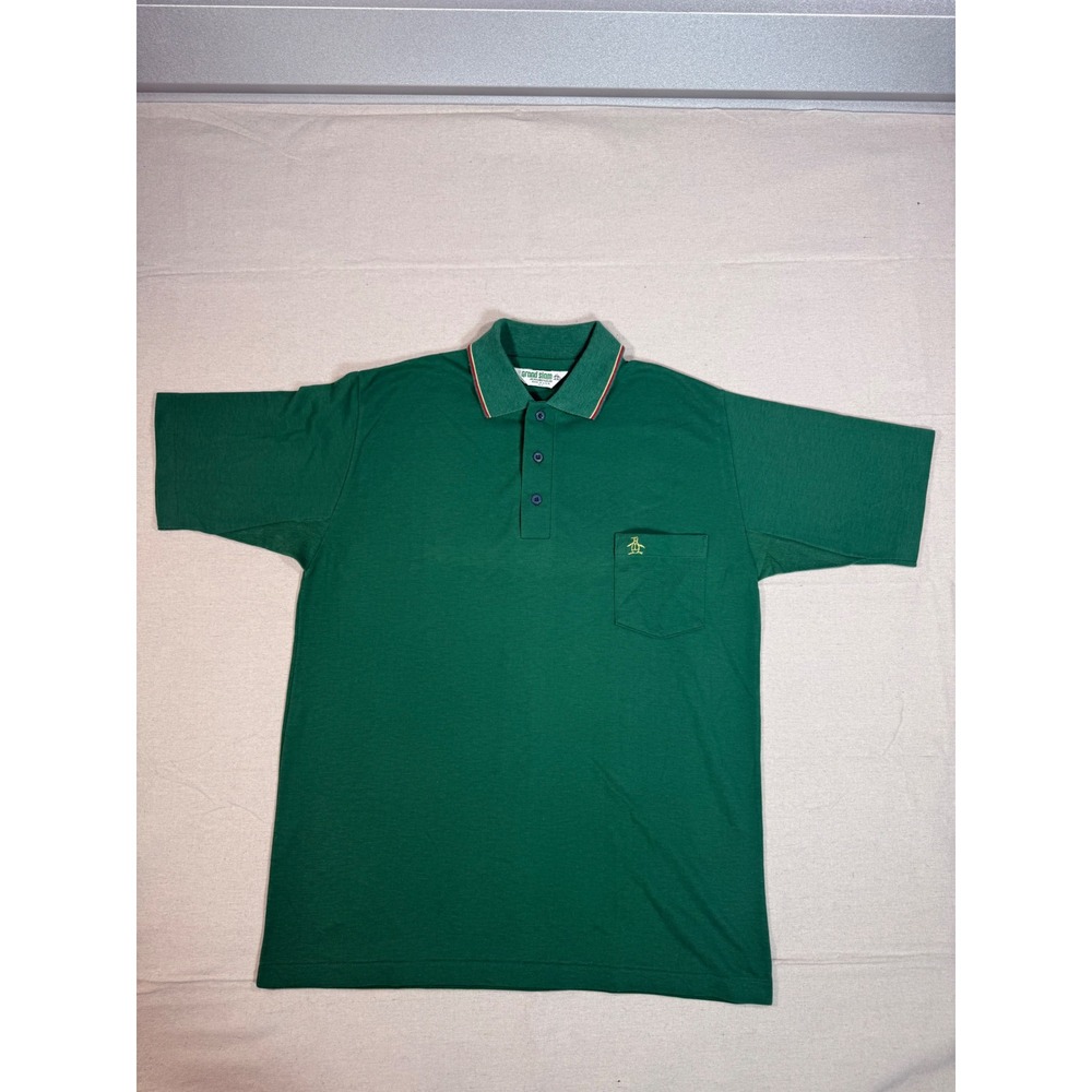 Vintage Grand Slam Munsingwear Mens XL Green Penguin Logo Pique Polo Shirt USA